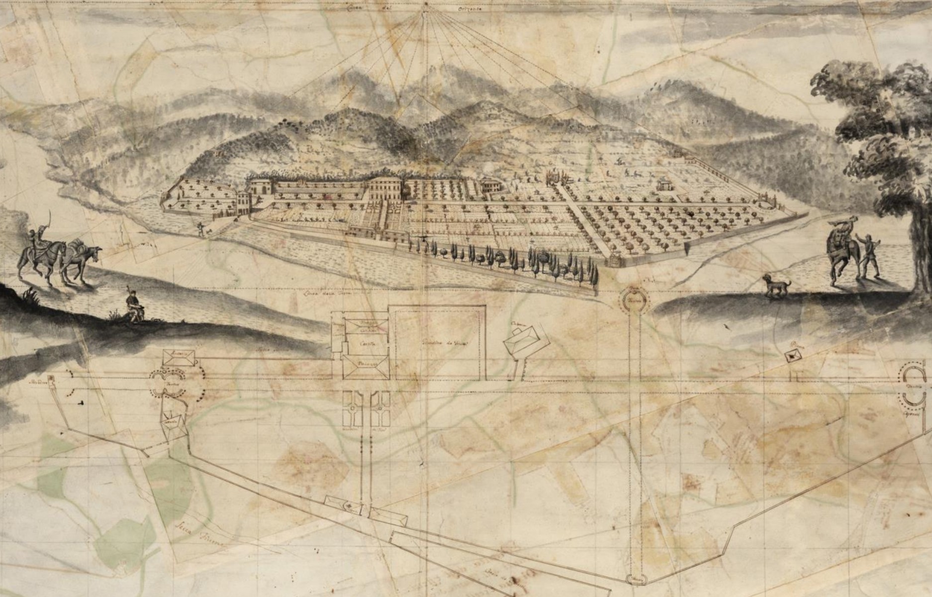 mappa catastale di villa negrotto cambiaso in valpolcevera genova